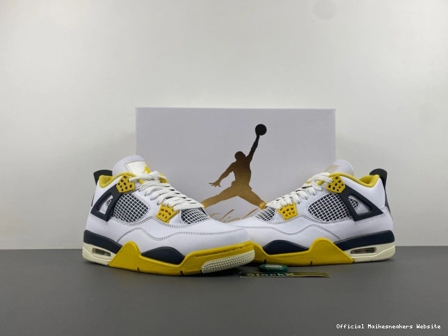 Official Maikesneakers 4 Jordan Vivid Sulfur Air AQ9129-101 WNNS 0817